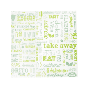 Vetvrij papier Parole groen 31x31cm wikkelpapier