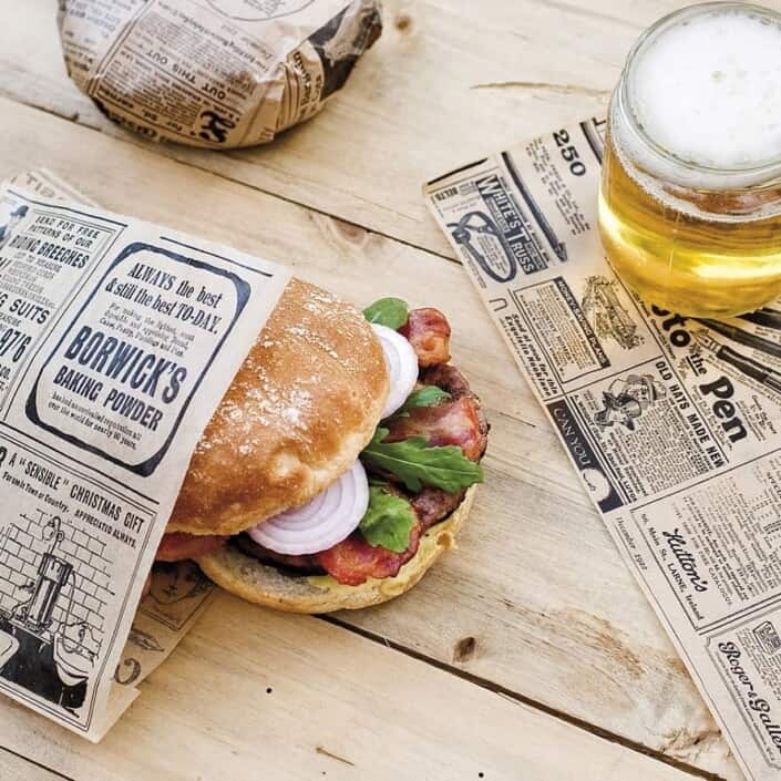 vetvrij papier wikkelpapier hamburgervellen belegde broodjes snacks