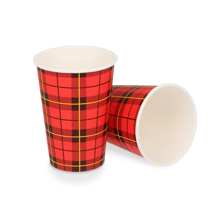 Karton/PE koffiebeker 180ml/7,5oz Schotse ruit scotty - Image 2