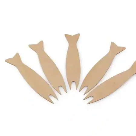 Visvorkje hout (FSC®) 9,5cm dispenser box