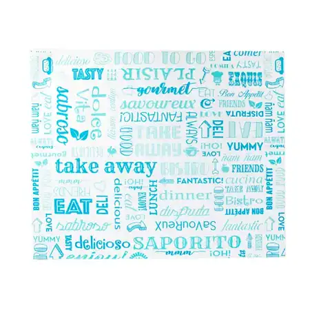 Vetvrij wikkelpapier parole blauw 31x38cm